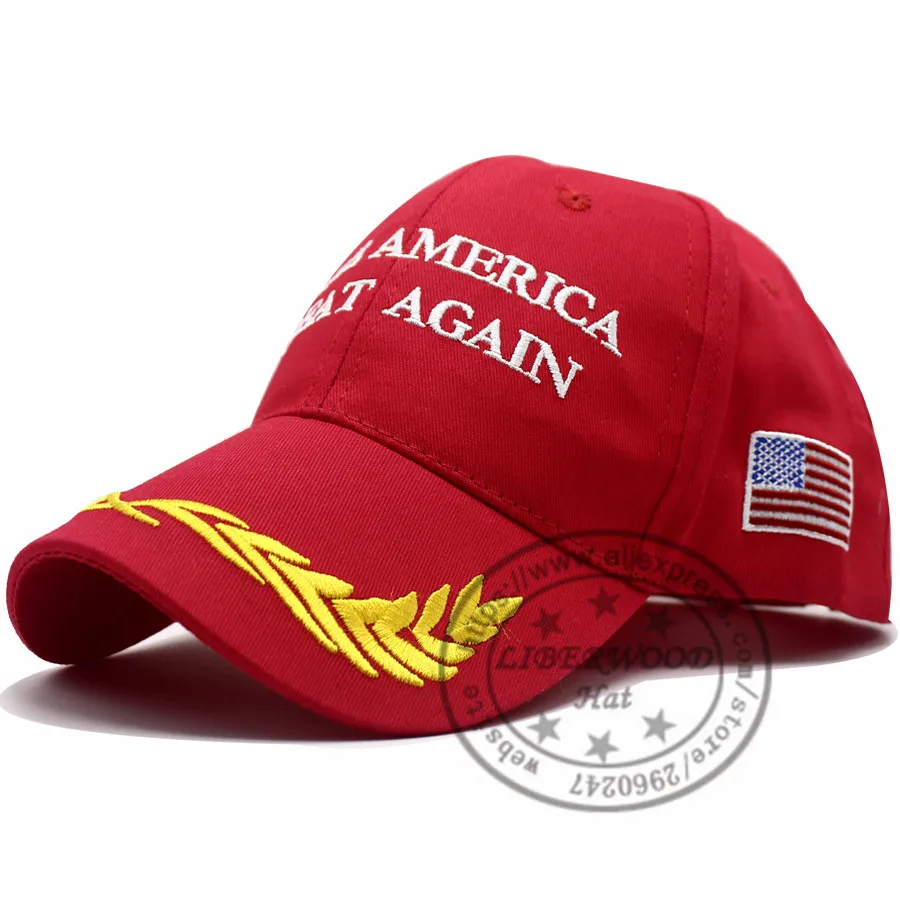 LIBERWOOD, Красная Шапка Дональда Трампа, новая хлопковая бейсболка с большой вышивкой американского флага MAGA - Цвет: 5