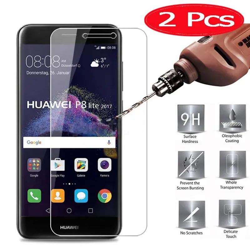

2 Pieces HOPELF Tempered Glass for Huawei P8 Lite 2017 Screen Protector Phone Film for Huawei P8 Lite 2017 Tempered Glass