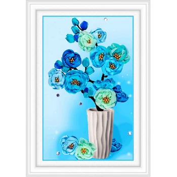 

NKF Orchid Chinese Cross Stitch Patterns Handcraft Needlework Embroidery Sets Ribbon Embroidery for Home Decoration