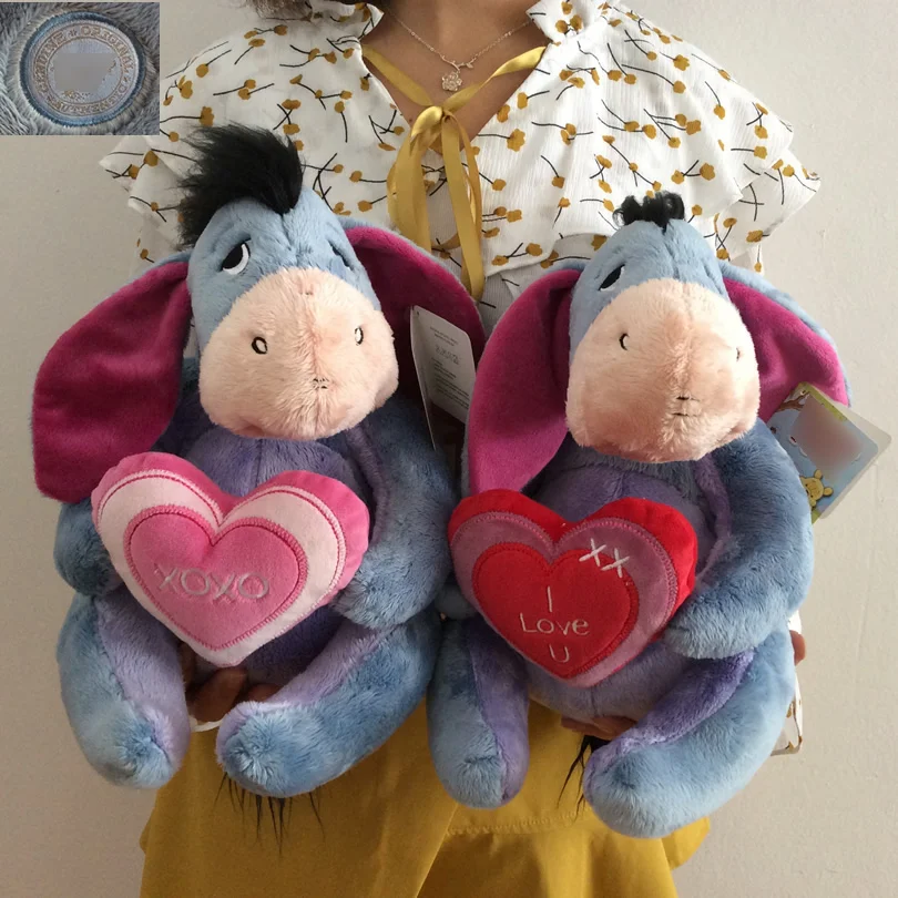 Сидя высота 28 см Иа осел мягкие животные кукла ИА держать Любовь Сердце плюшевые игрушки подарок для девочки