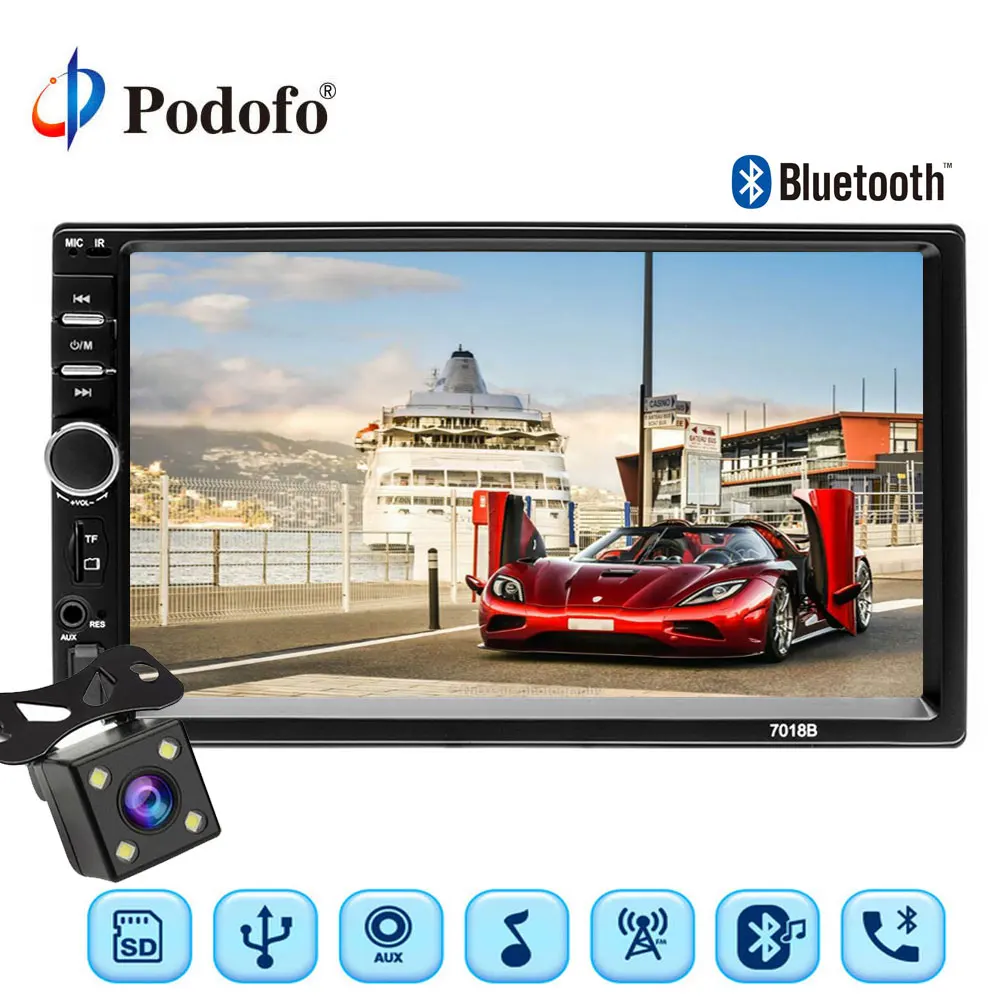 

Podofo Universal Car Radio 2 din Multimedia Video MP5 Player 7" Bluetooth 2din Auto audio USB FM Autoradio Stereo Backup Camera