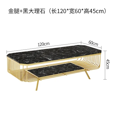 Луи Мода Скандинавская гостиная мраморный чайный столик Железный арт прямоугольный минималистичный современный маленький тип закаленное стекло - Цвет: 1.2 meters