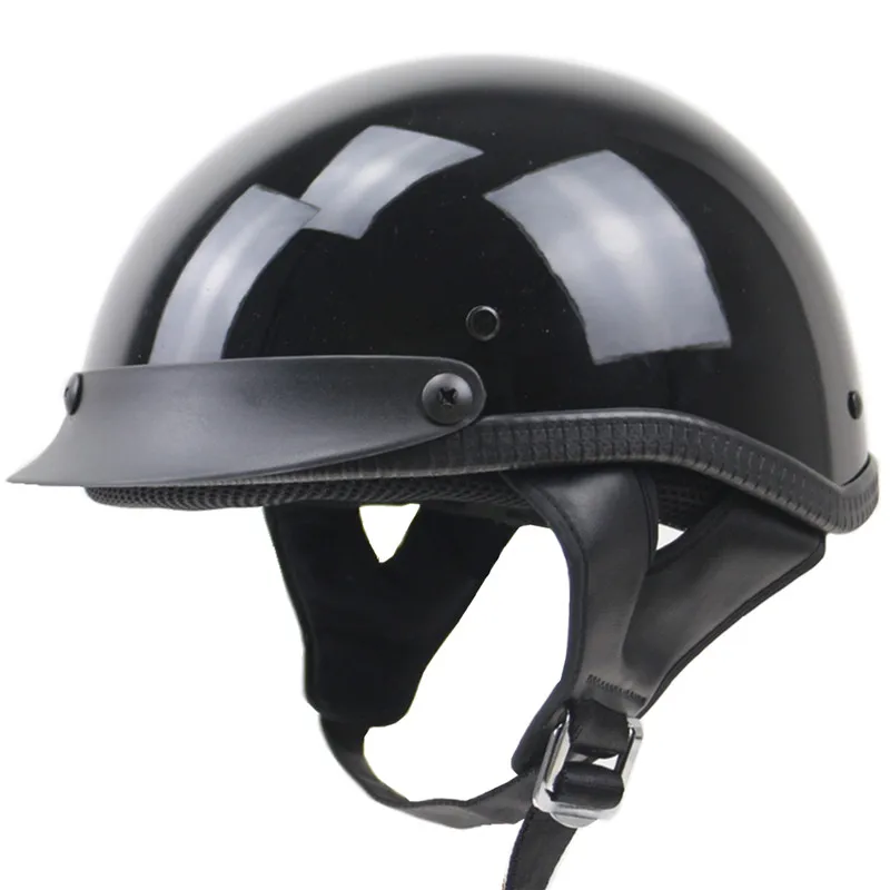 Стиль мотоциклетный шлем точка Половина лица шлем черный коврик черный мотоциклетный шлем