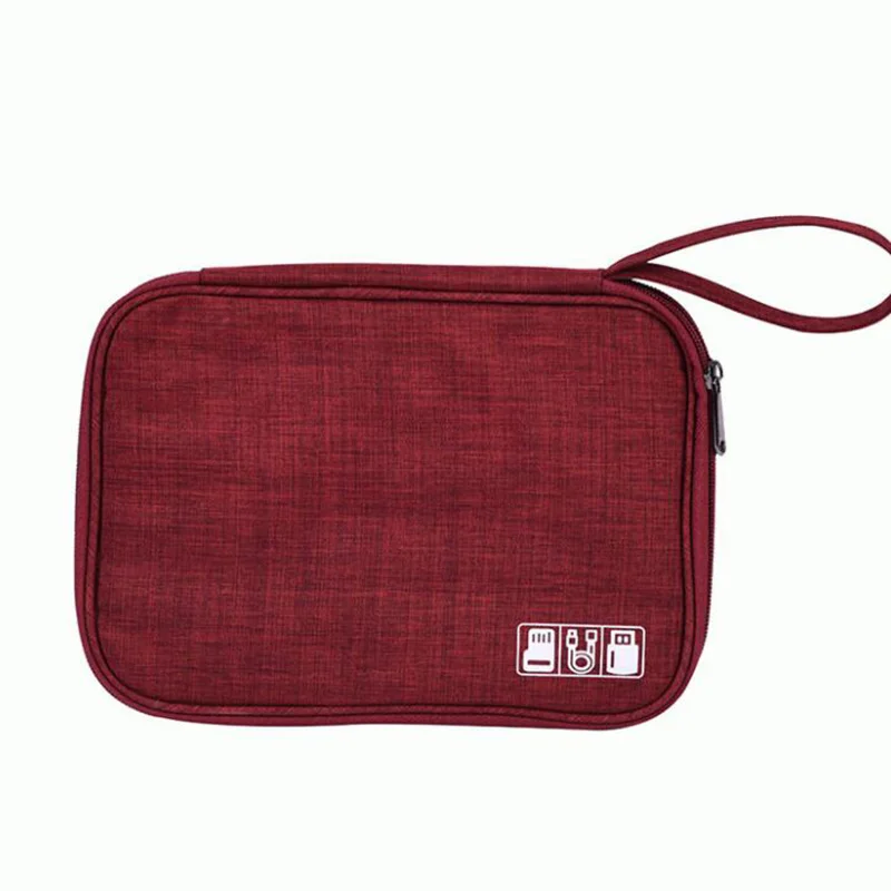 Red Digital Storage Bag Travel Universal Cable Organizer Electronics Accessories Cases Gadget Bag For USB, Phone, Charger and Cable - Color: Red
