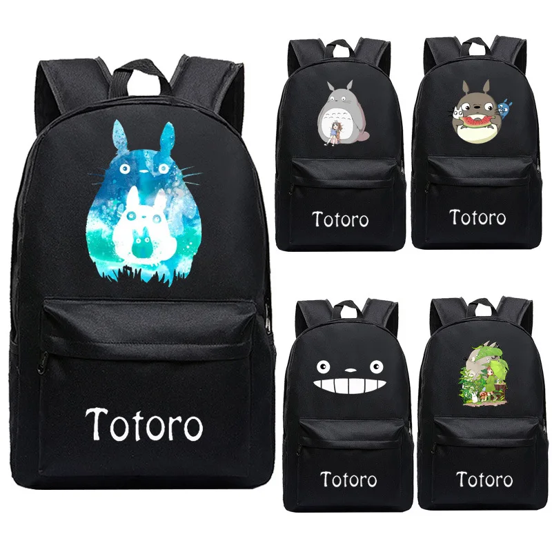 

Anime Totoro Canvas Backpacks Student School Bag Cartoon Print Rucksack Travel Pack Laptop Bag Big Strong Backpack