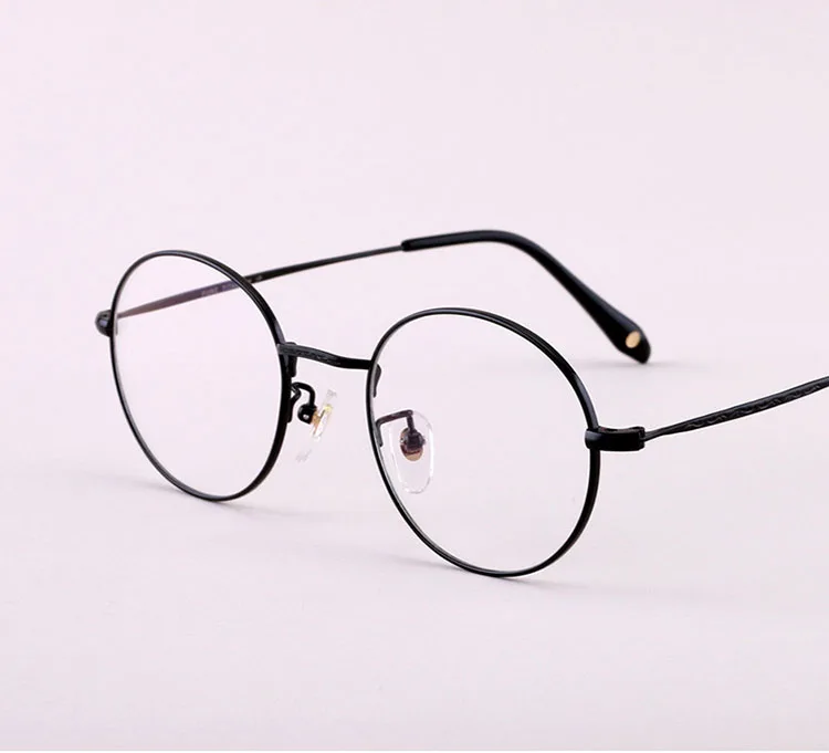 BCELAR Pure titanium Круглый Мужской металлические миопия очки оправа для очков в стиле ретро женские Круглый Золото Серебро черные очки