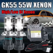 Би ксенон h4 hi lo комплект 55 Вт DC H4-3 H13 9004 9007-3 Bi xenon HID Bixenon Преобразования Фар Комплект 6000 К 8000 К, h13 биксенон комплект 55 Вт