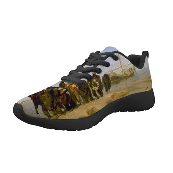 

New Sneakers Men Flats Shoes Spring Painting Art Printed Black Comfortable Flat boy Male Breathable Ilya Efimovich Repin