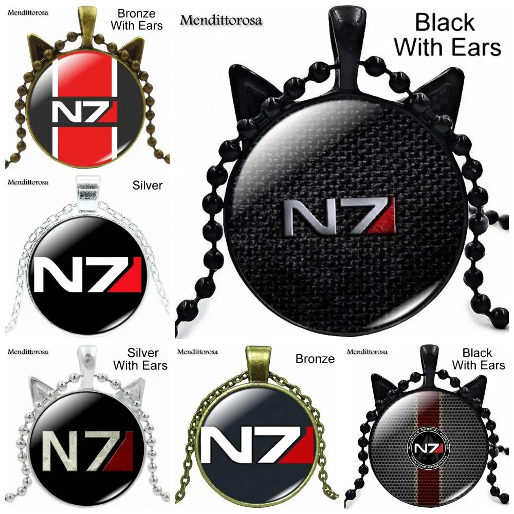 

Mass Effect Inspired N7 Bronze Handmade Glass Long Necklace Necklaces Jewelry Good Condition For Unisex Party Gift