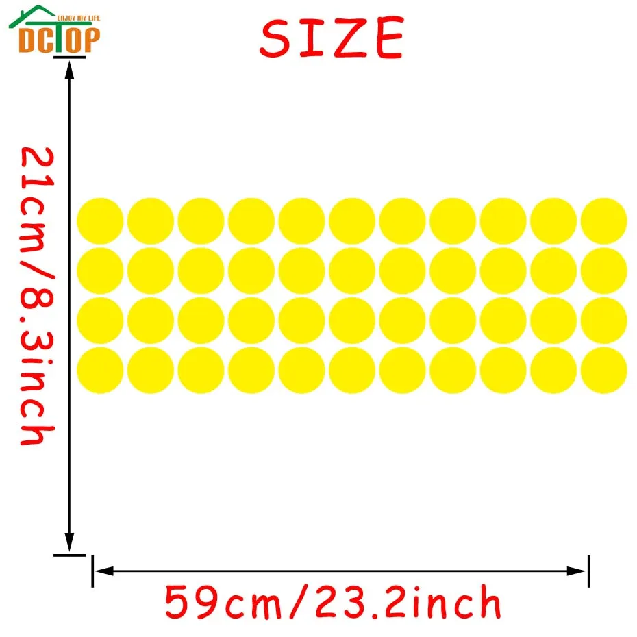 5 см, 44 шт., Наклейки на стены в Золотой горошек, сделай сам, детские комнаты, круглые обои, украшение для дома, искусство, виниловые наклейки на стены, художественные фрески - Цвет: Цвет: желтый