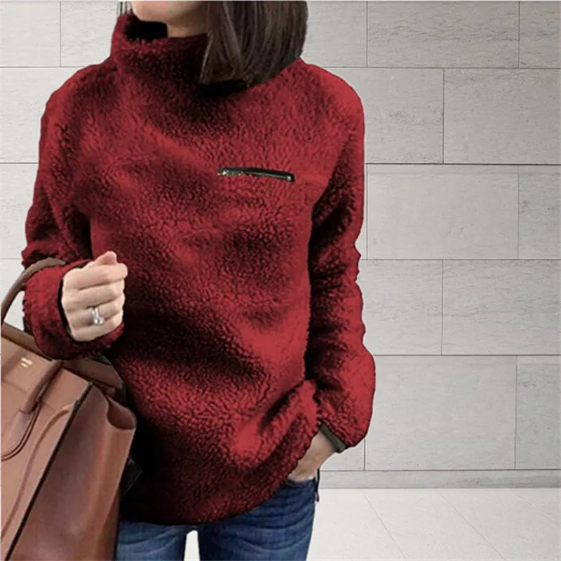 Women Sherpa Sweater Turtleneck Fluffy Pullovers Oversize 5XL Female Fleece Tops Winter Warm Casual Sweaters Women Sherpa Sweater Turtleneck Fluffy Pullovers Oversize 5XL Female Fleece Tops Winter Warm Casual Sweaters
