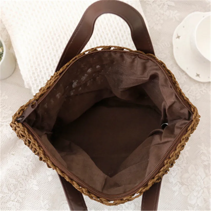 2018 бумажная веревка ручной работы тканая Пляжная Сумка милая маленькая свежая