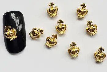 

Metal jewelry Japanese Nail alloy rhinestone crown bow jewelry DIY nail accessories