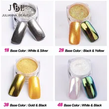 3 Коробки сверкающих зеркало ногтей Блеск порошок Великолепная ногтей Книги по искусству Chrome пигмент блестит пыли ногтей Книги по искусству украшения 1 г+ губка Кисть