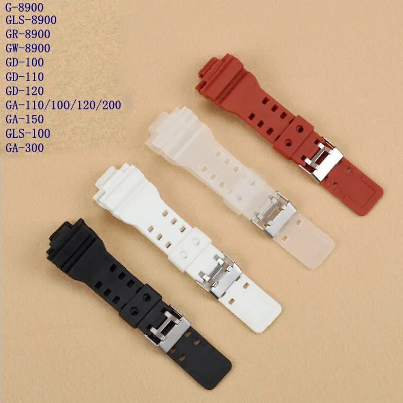  neway 16mm Rubber Watchbands Men Black Sport Diving Silicone Watch Strap Band Metal Buckle For Casio g-shock Accessories | Наручные часы