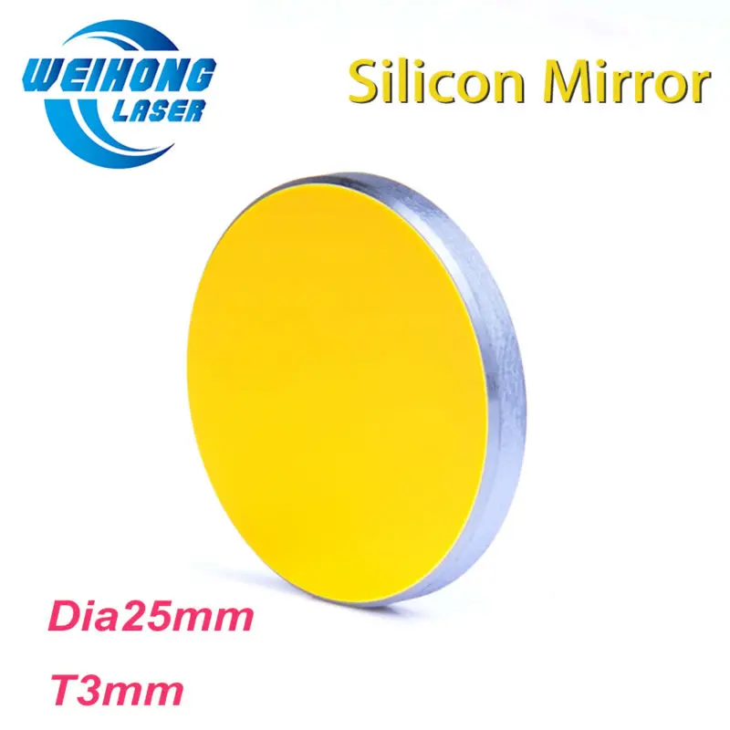 

High Quality Co2 Laser Machine Reflector Silicon Mirror With Golden Coating Diameter 25mm Thickness 3mm