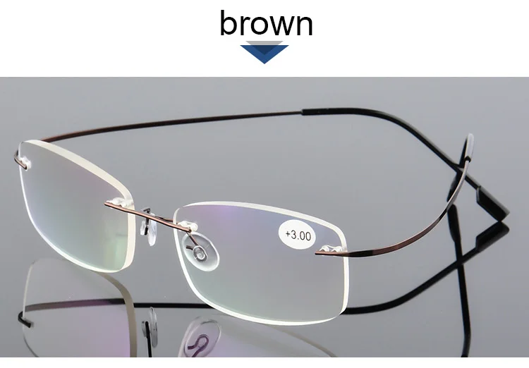 Мужской Ультра-светильник, гибкая титановая оправа с эффектом памяти, женские очки для чтения без оправы, складной диоптрий+ 1,0+ 1,5+ 2,0+ 2,5+ 3,0+ 4,0 s0 - Цвет оправы: s0-3