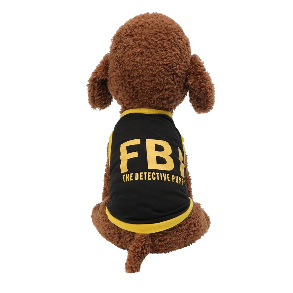 Одежда для собак, Весенняя и летняя дышащая модная жилетка с принтом FBI, одежда для кошек собак, хлопковая одежда Ropa Perro для собак, куртка, жилет