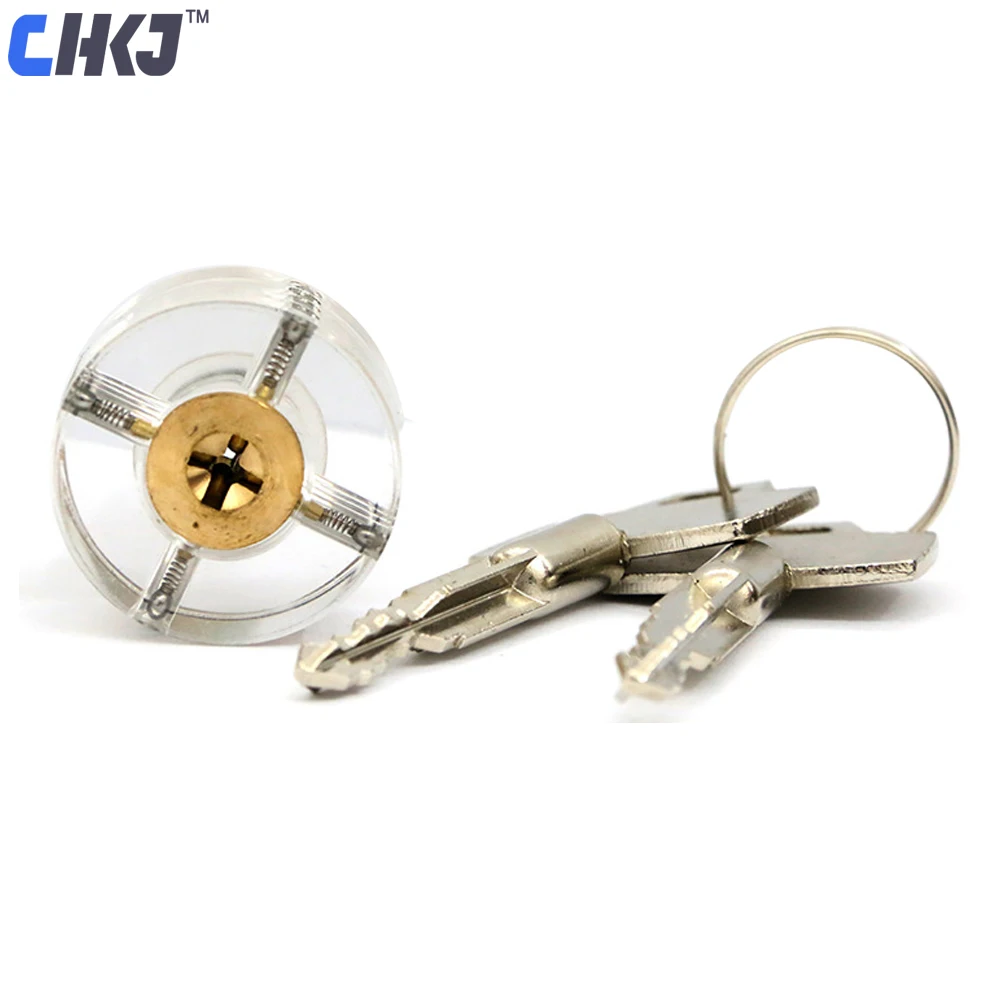 

CHKJ Transparent Cutaway Practice Lock Cross Key Locks for Door Drawer Cabinet Pick Set Training Skill for Locksmith Practice
