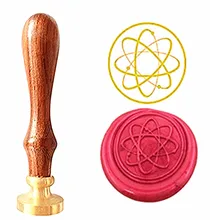 Atom Science Vintage Custom Picture Logo Luxury Wax Seal Sealing Stamp Brass Peacock Metal Handle Gift Set