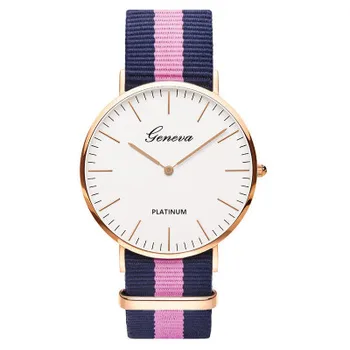 

Classic brand relogio feminino Casual Quartz Watch Men Women Nylon strap Dress watches Unisex Geneva Watch Reloj mujer Montre