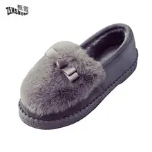 Женские теплые зимние бархатные туфли Maomao на плоской подошве; нескользящие Мокасины