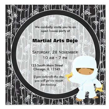 

Personalized Martial Arts Open House Ninja Invitation Boys Cartoon Party Baby Shower Kids Birthday Party Supplies Decoration