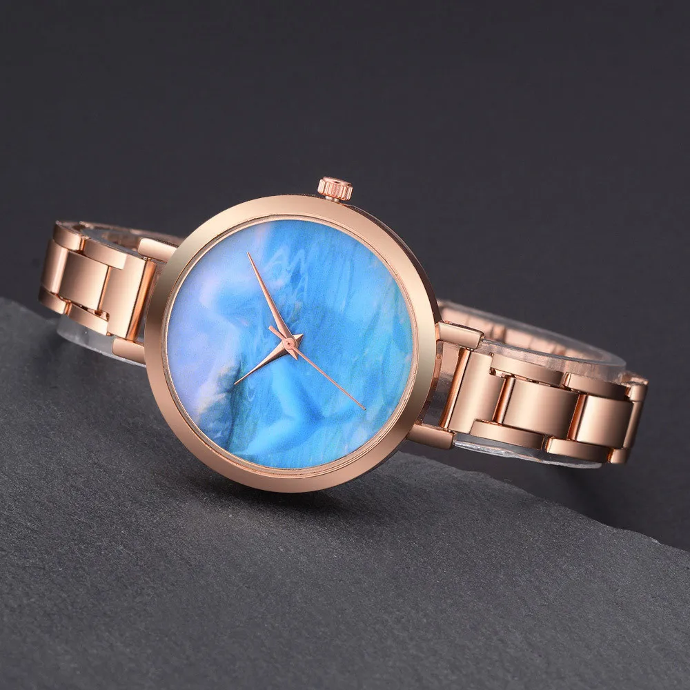 Sea blue dial Lvpai Women's Watch Steel Belt Quartz Wrist Watch Sea blue dial Lvpai Women's Watch Steel Belt Quartz Wrist Watch