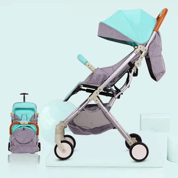 

Aluminum Portable Baby Folding Trolley High Landscape baby stroller Ultra-light Baby Can Sit and Lie Umbrella Car 0-36M