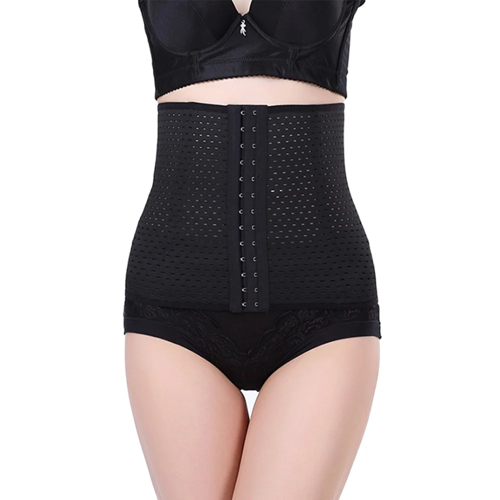 

3 Lines Buckles Style Spandex Women Corset High Waist Thin Breathable Mesh Waist Training Belt Waist Tummy Slimming Belt