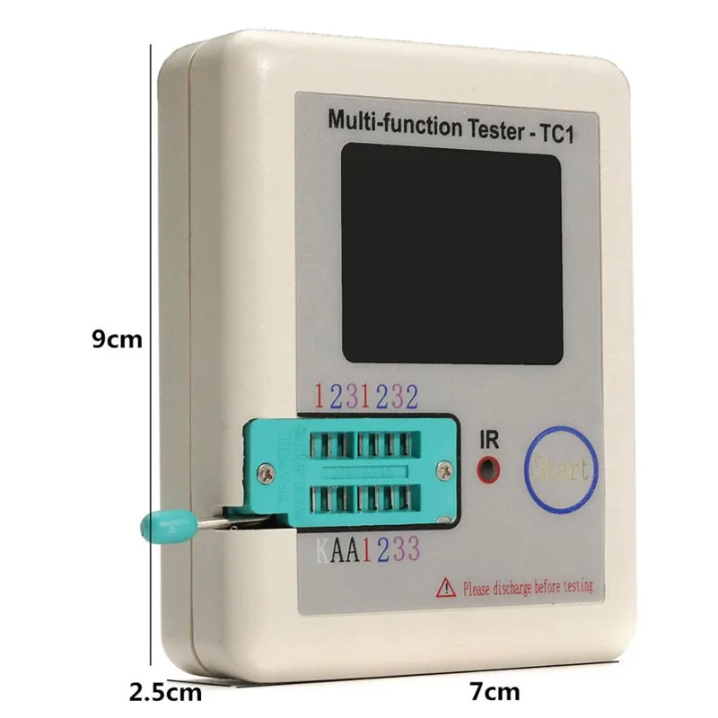 TFT диодный Триод измеритель емкости LCR ESR NPN PNP MOSFET TC1 3 5 &quotTFT muiltmeter тестер