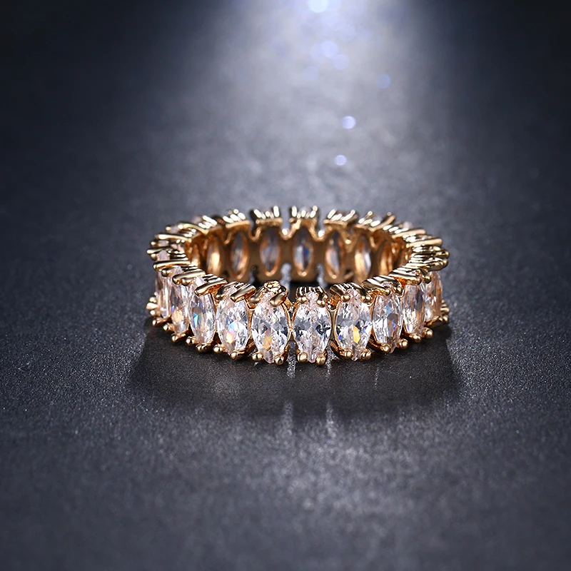 Модное обручальное кольцо 6 цветов с кубическим цирконием для женщин, Золотое кольцо, роскошные черные кольца с фианитами, женское ювелирное изделие AR098