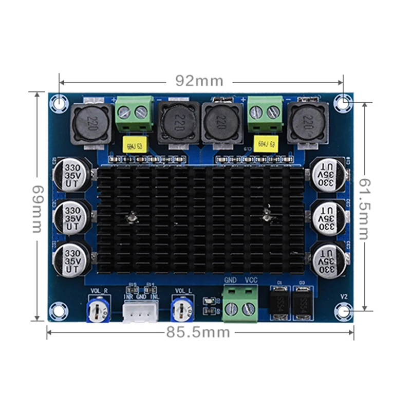 Amplificador DE Audio HD TDA7498 Amplificador para altavoz 100*2 Clase D Amplificador de potencia Digital placa amplificadora A1-008