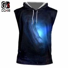 OGKB Топ Без Рукавов Hombre с круглым вырезом и 3D принтом звездное небо уличная топы больших размеров тройники Весенняя футболка с капюшоном