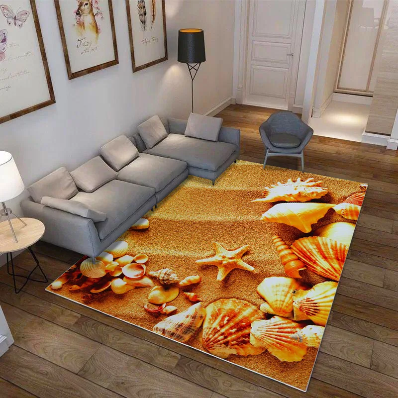  Ocean Beach HD 3D Printed Hallway Floor Mats carpets for Living Room Bedside blanket Kids Bedroom C