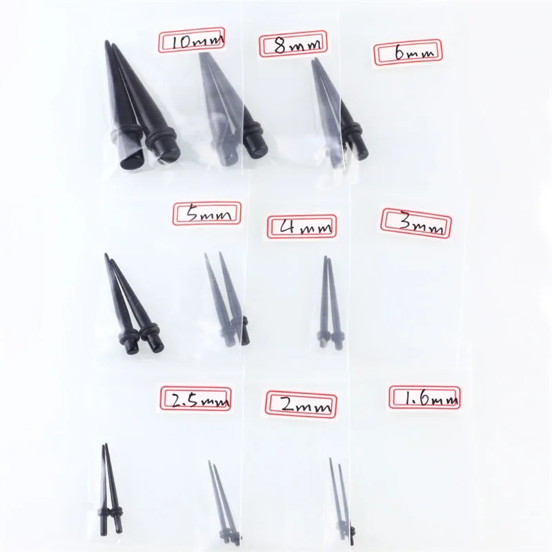 36 pcs Taper Kit with Plugs Ear Expansion Multicolor Ear Stretching Kit 14G-00G Flared Acrylic Ear Flesh Tunnel Kit Body Jewelry