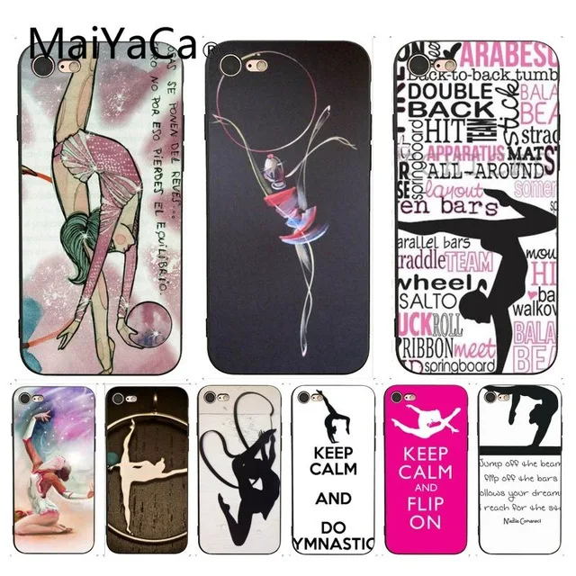 MaiYaCa гимнастический специальный чехол для iPhone 4S SE 5C 5S 6S 7 8 Plus X XR XS MAX Samsung черный