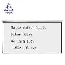 Thinyou Matte White Fabric Fiber Glass Curtain projector screen Pull-Down 84 inch 16:9 for Home Theater Meetings Exhibitions