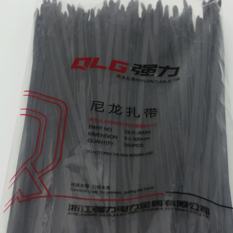 250Pcs/pack 5*300mm high quality width 4.8mm Black Color National Standard Self-locking Plastic Nylon Cable Ties,Wire Zip Tie 250Pcs/pack 5*300mm high quality width 4.8mm Black Color National Standard Self-locking Plastic Nylon Cable Ties,Wire Zip Tie