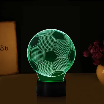 

LAIDEYI 3D Night Light Football Visual Light with 7 Colors Changing For Christmas Gifts USB LED Lamp Touch Mode Decoration Light