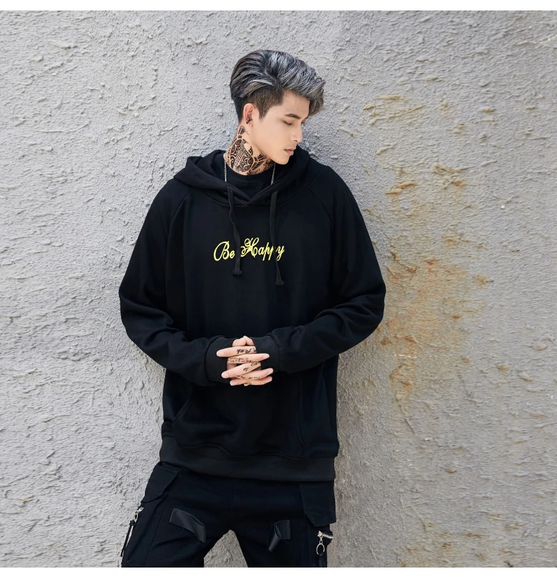 Aolamegs Hooded Sweatshirts Men Women Patchwork Smile Print Hoodie Fashion Casual Hip Hop Streetwear Contrast color Men Clothing (12)