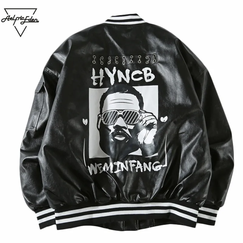 Aelfric Eden Winter Leather Hip Hop Jacket 3d Printed Baseball Jackets