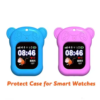 

Smart Watch Case for Q90 DF25 Q80 Q528 Silicon Case with Sling Cute Panda Anti-lost Watch Protect Case for Kid Baby r20