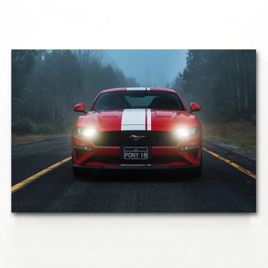 

Muscle Car Ford Mustang GT Wall Art Picture Vehicle Posters and Prints Canvas Art Framed Paintings For Room Decor