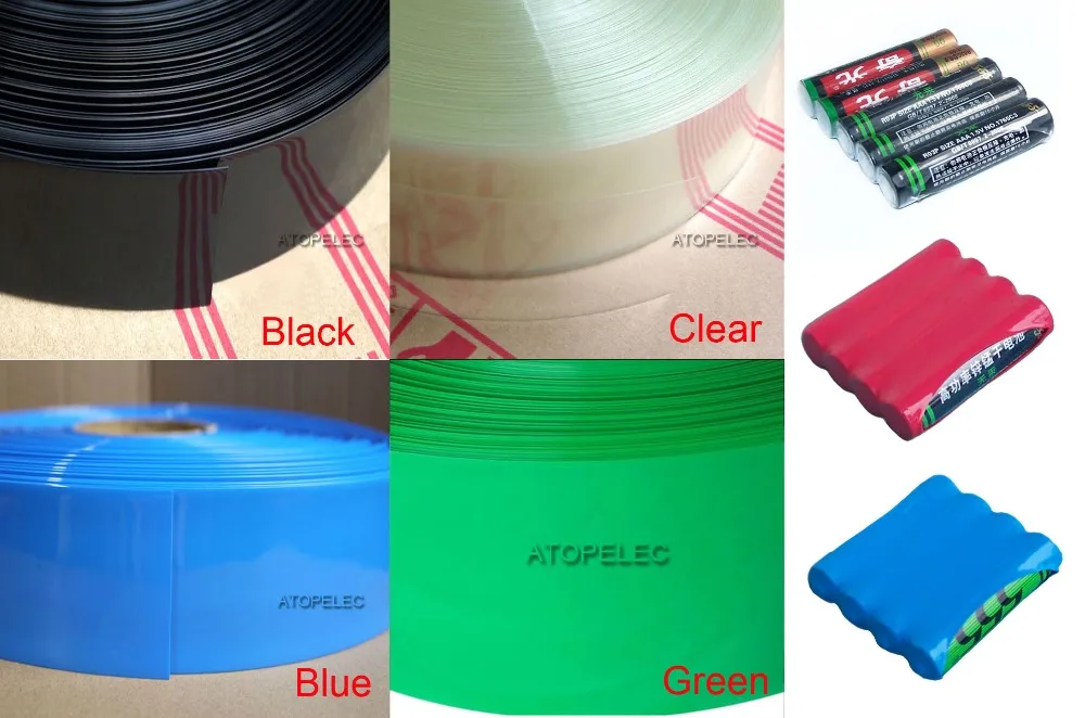 

(AAA Battery Wrap) Wide 55MM / Diameter 35MM PVC 2:1 Heat Shrink Tubing 1 Meter