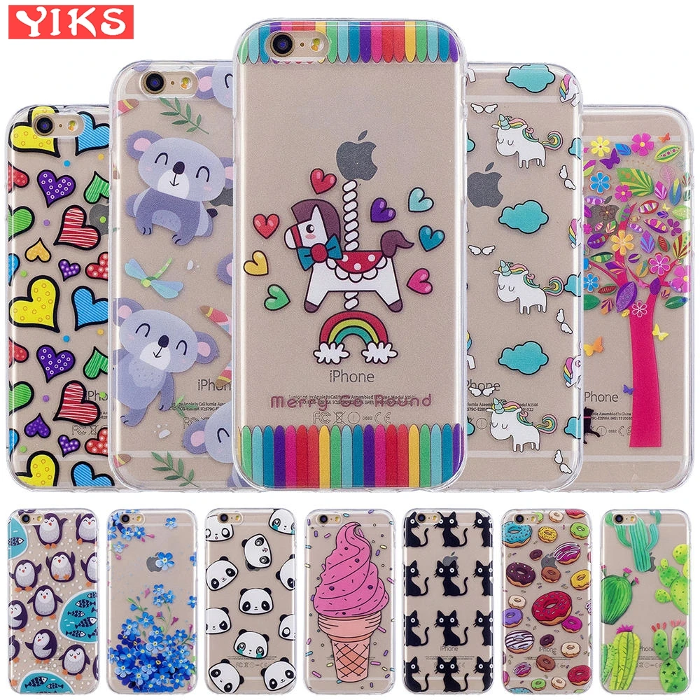 For iPhone 6 6S Case Silicone TPU Phoen Cover for Apple iphone 6 6 s Unicorn Koala Soft Case For iphone 6 6s Shells