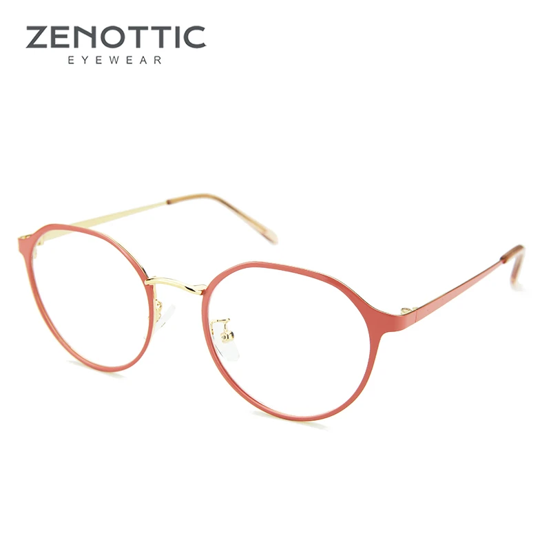 ZENOTTIC ретро очки Рамка Для женщин Оптические очки от близорукости рамка Винтаж прозрачный по рецепту, оправа для очков, BT3102 - Цвет оправы: Pink