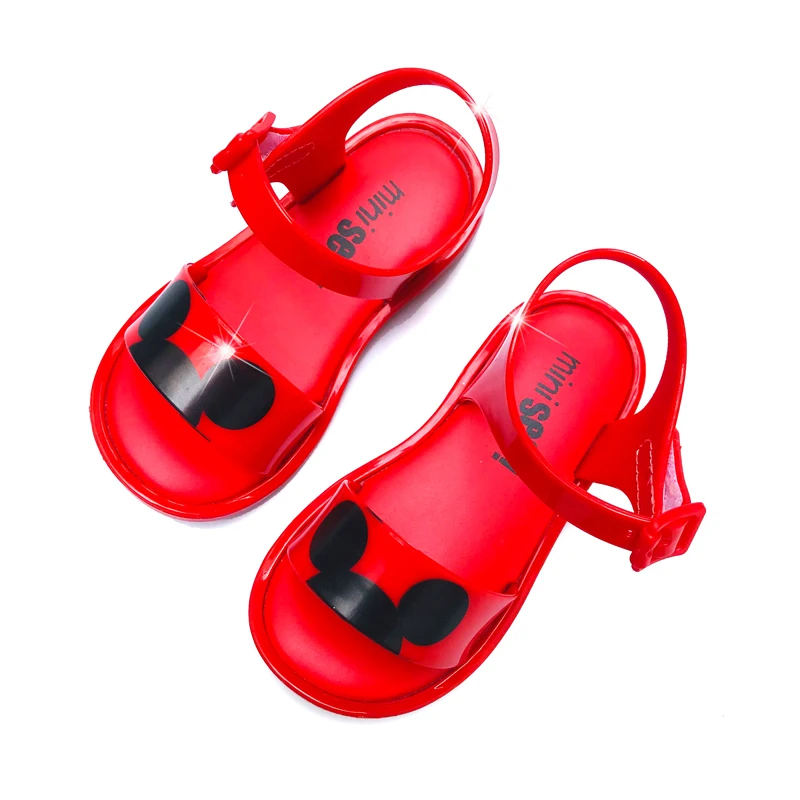 Mini Melissa2019 новые сандалии с Микки Маусом для девочек Прозрачные Сандалии Детская пляжная обувь для девочек Минни Мелисса мягкие конфеты обувь SH19010