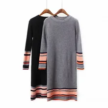 Мода для женщин S1009T19 Европа и Америка осень продукт Hongtong ямы, Полосатое платье с капюшоном TB108