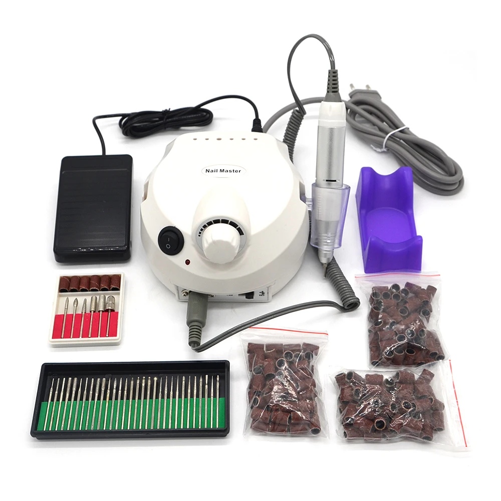 Free Shipping Professional Nail Art Drill Set +30pcs nail drill bit+150pcs (50pcs 80# 50pcs 120# 50pcs 180#) sanding bands 50pcs fzt853 fzt853ta